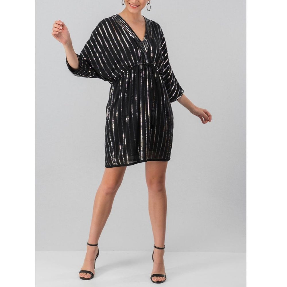 Costello pocketed sequin dress